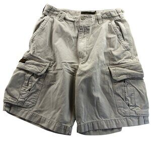 American Eagle Men's Cargo Shorts Sze 30 Khaki Beige 100% Cotton Casual Outdoors